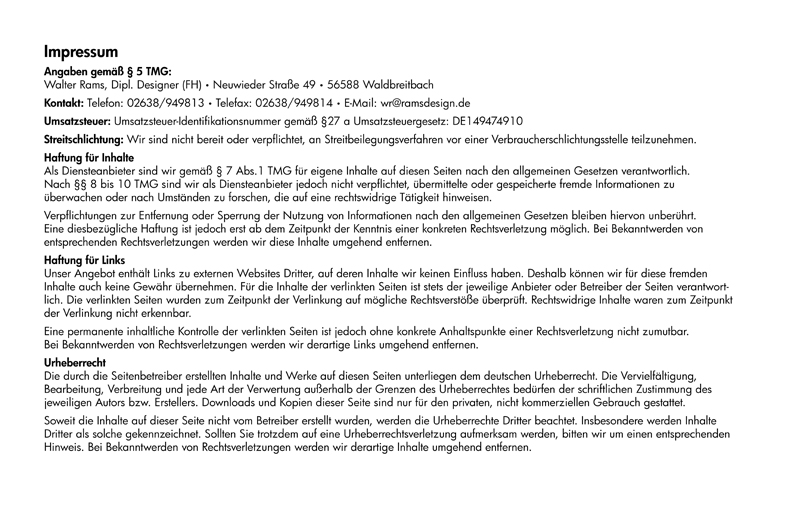 Impressum ramsdesign 2018